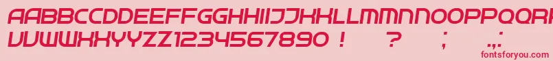 Neighbor LightItalic-Schriftart – Rote Schriften auf rosa Hintergrund