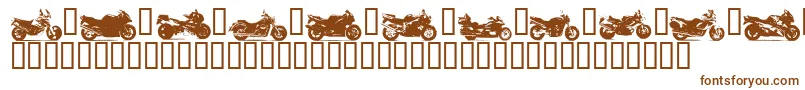 Motorbikez-Schriftart – Braune Schriften auf weißem Hintergrund