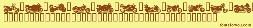 Motorbikez Font – Brown Fonts on Yellow Background