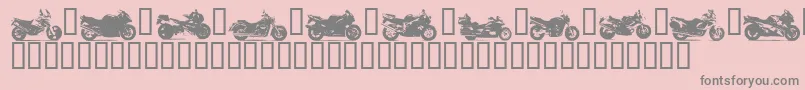 フォントMotorbikez – ピンクの背景に灰色の文字