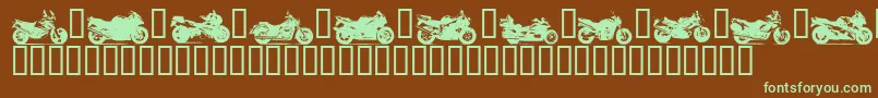 Motorbikez-fontti – vihreät fontit ruskealla taustalla