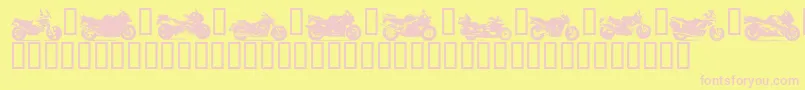 Czcionka Motorbikez – różowe czcionki na żółtym tle