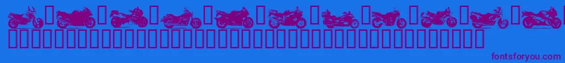 Police Motorbikez – polices violettes sur fond bleu