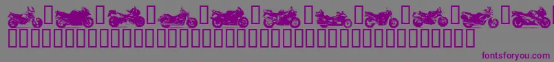 フォントMotorbikez – 紫色のフォント、灰色の背景
