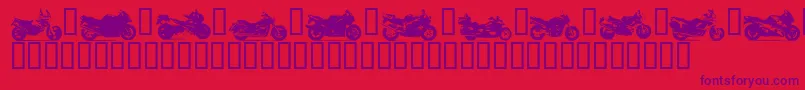 フォントMotorbikez – 赤い背景に紫のフォント