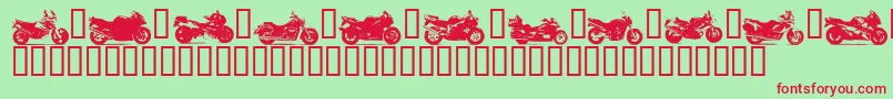 Motorbikez Font – Red Fonts on Green Background