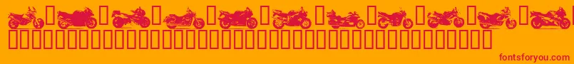 Motorbikez Font – Red Fonts on Orange Background