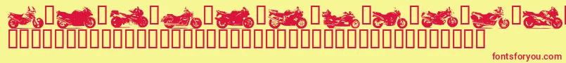 fuente Motorbikez – Fuentes Rojas Sobre Fondo Amarillo