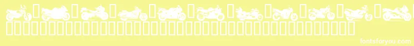 フォントMotorbikez – 黄色い背景に白い文字