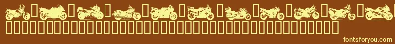 Czcionka Motorbikez – żółte czcionki na brązowym tle