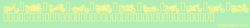 Motorbikez-fontti – keltaiset fontit vihreällä taustalla