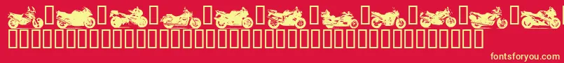 Czcionka Motorbikez – żółte czcionki na czerwonym tle