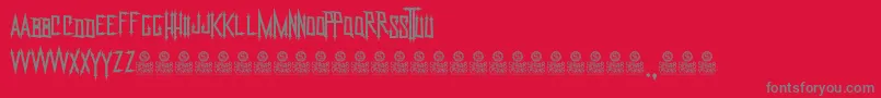 Weitere Informationen zur NekroKids-Schriftart NekroKids-Schriftart – Graue Schriften auf rotem Hintergrund