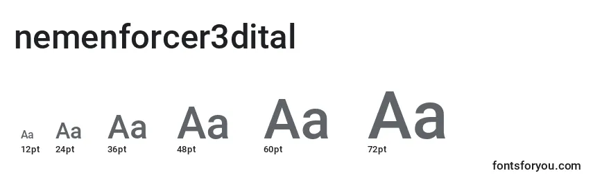 Nemenforcer3dital (135404) Font Sizes