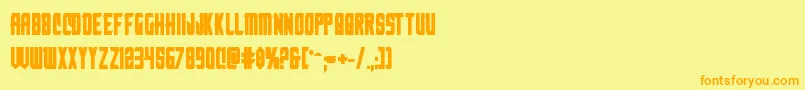 フォントnemenforcerbold – オレンジの文字が黄色の背景にあります。