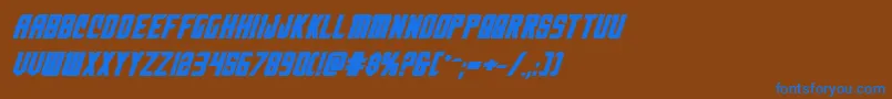 nemenforcerboldexpital Font – Blue Fonts on Brown Background