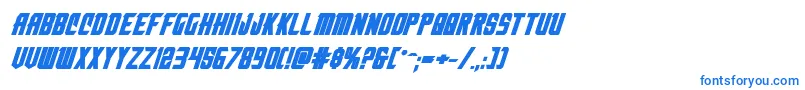 nemenforcerboldexpital Font – Blue Fonts on White Background