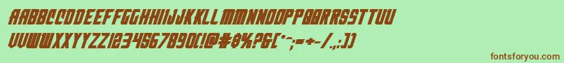 nemenforcerboldexpital Font – Brown Fonts on Green Background