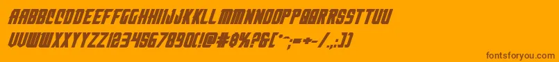 nemenforcerboldexpital Font – Brown Fonts on Orange Background