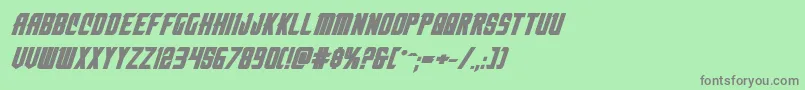 nemenforcerboldexpital Font – Gray Fonts on Green Background