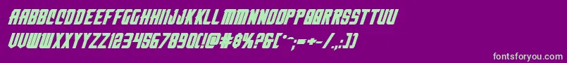 nemenforcerboldexpital Font – Green Fonts on Purple Background