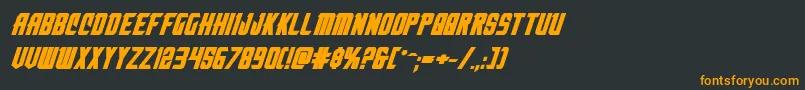 nemenforcerboldexpital Font – Orange Fonts on Black Background