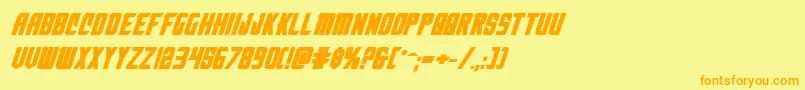 nemenforcerboldexpital Font – Orange Fonts on Yellow Background