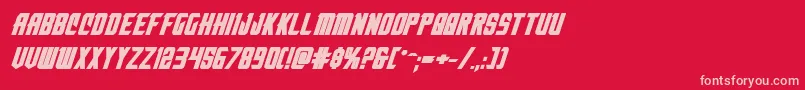 nemenforcerboldexpital Font – Pink Fonts on Red Background