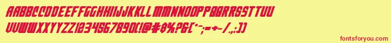 nemenforcerboldexpital Font – Red Fonts on Yellow Background