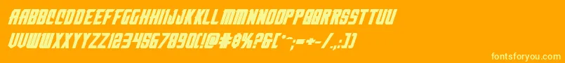 nemenforcerboldexpital Font – Yellow Fonts on Orange Background