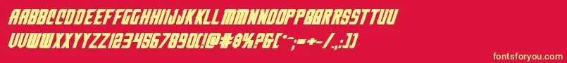 nemenforcerboldexpital Font – Yellow Fonts on Red Background