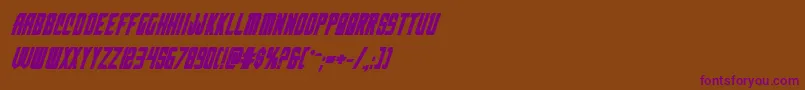 nemenforcerboldital Font – Purple Fonts on Brown Background