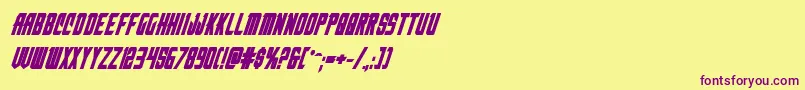 nemenforcerboldital Font – Purple Fonts on Yellow Background