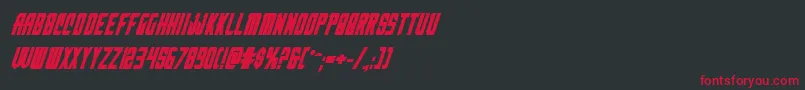 nemenforcerboldital Font – Red Fonts on Black Background