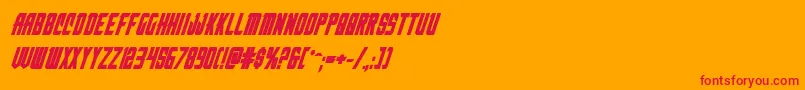 nemenforcerboldital Font – Red Fonts on Orange Background