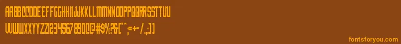 nemenforcercond Font – Orange Fonts on Brown Background