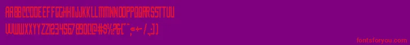 nemenforcercond-Schriftart – Rote Schriften auf violettem Hintergrund