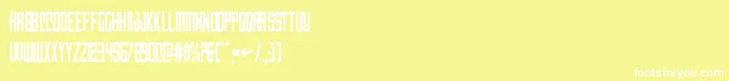 Fonte nemenforcercond – fontes brancas em um fundo amarelo