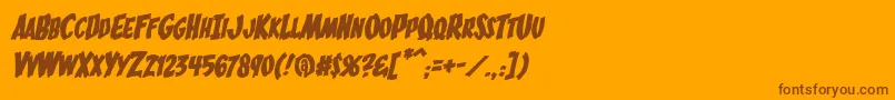 フォントBucketOBloodItalic – オレンジの背景に茶色のフォント