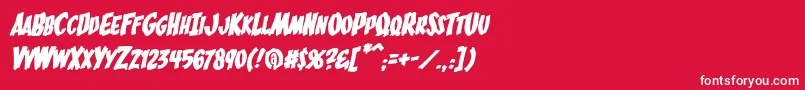 Шрифт BucketOBloodItalic – белые шрифты на красном фоне