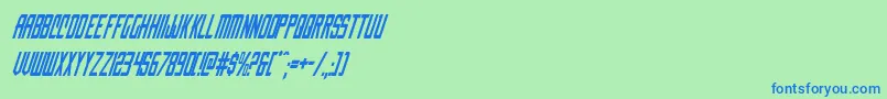 nemenforcercondital Font – Blue Fonts on Green Background