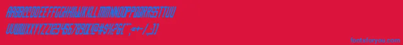 nemenforcercondital Font – Blue Fonts on Red Background