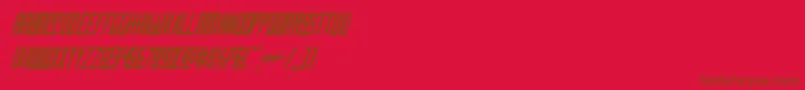 フォントnemenforcercondital – 赤い背景に茶色の文字