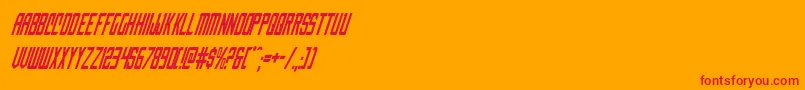 nemenforcercondital-Schriftart – Rote Schriften auf orangefarbenem Hintergrund
