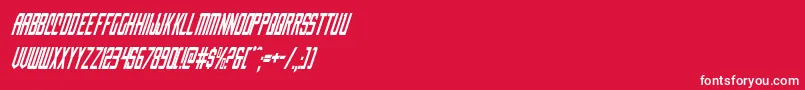 nemenforcercondital-Schriftart – Weiße Schriften auf rotem Hintergrund