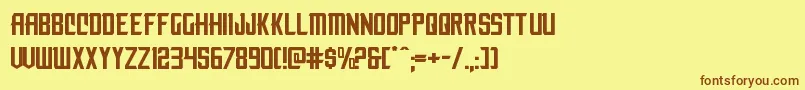 nemenforcerexp Font – Brown Fonts on Yellow Background