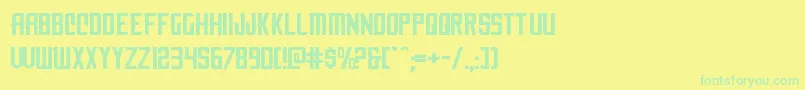 nemenforcerexp Font – Green Fonts on Yellow Background