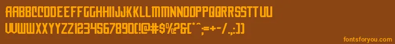 nemenforcerexp Font – Orange Fonts on Brown Background