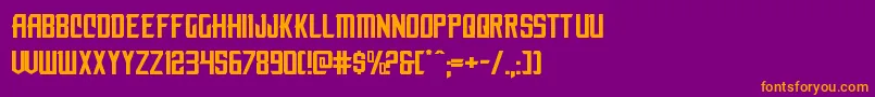 nemenforcerexp Font – Orange Fonts on Purple Background