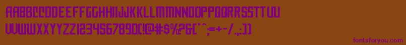 nemenforcerexp Font – Purple Fonts on Brown Background